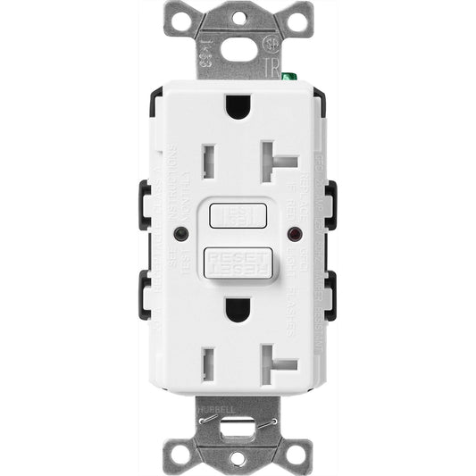 Lutron Claro 20A Tamper Resistant GFCI Receptacle Snow (SCR-20-GFST-SW)