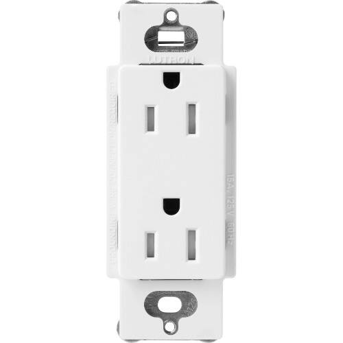Lutron Claro Satin Colors 15-Amp Tamper Resistant Receptacle, Snow (SCRS-15-TR-SW)