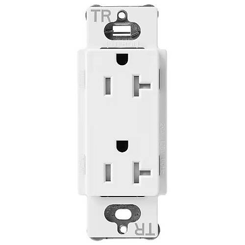Lutron Claro 20A Tamper Resistant Receptacle Snow (SCRS-20-TR-SW)