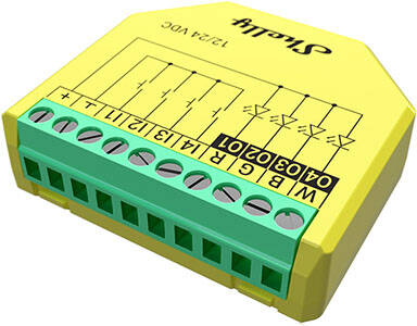 Controlador WiFi Shelly Plus RGBW PM para tiras LED RGB y RGBW (SHELLY-PLUS-RGBW-PM)