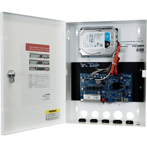 NVR mural Speco 16 canaux 4K H.265 avec PoE et 2 ports SATA-NDAA 16 To (SPE-N16WNRM16TB)