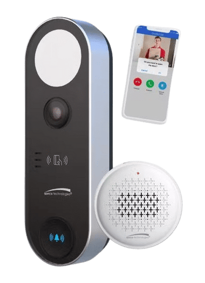 Timbre con video Speco Wifi de 2 MP con detección facial y certificación NDAA, con kit de timbre (SPE-O2DB1)
