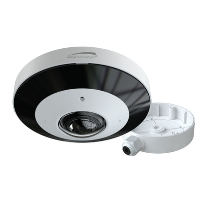 Speco 6MP H.265 IP 360 Mini-Dome Fish Eye 360 / 180 Camera with JBox, White (SPE-O6MDP4)