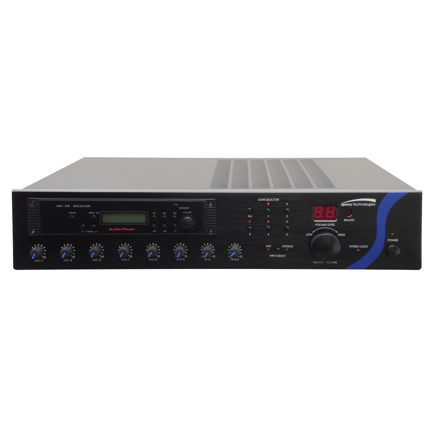 Speco 120W PA Mixer Amplifier with Tuner (SPE-PBM120AT)