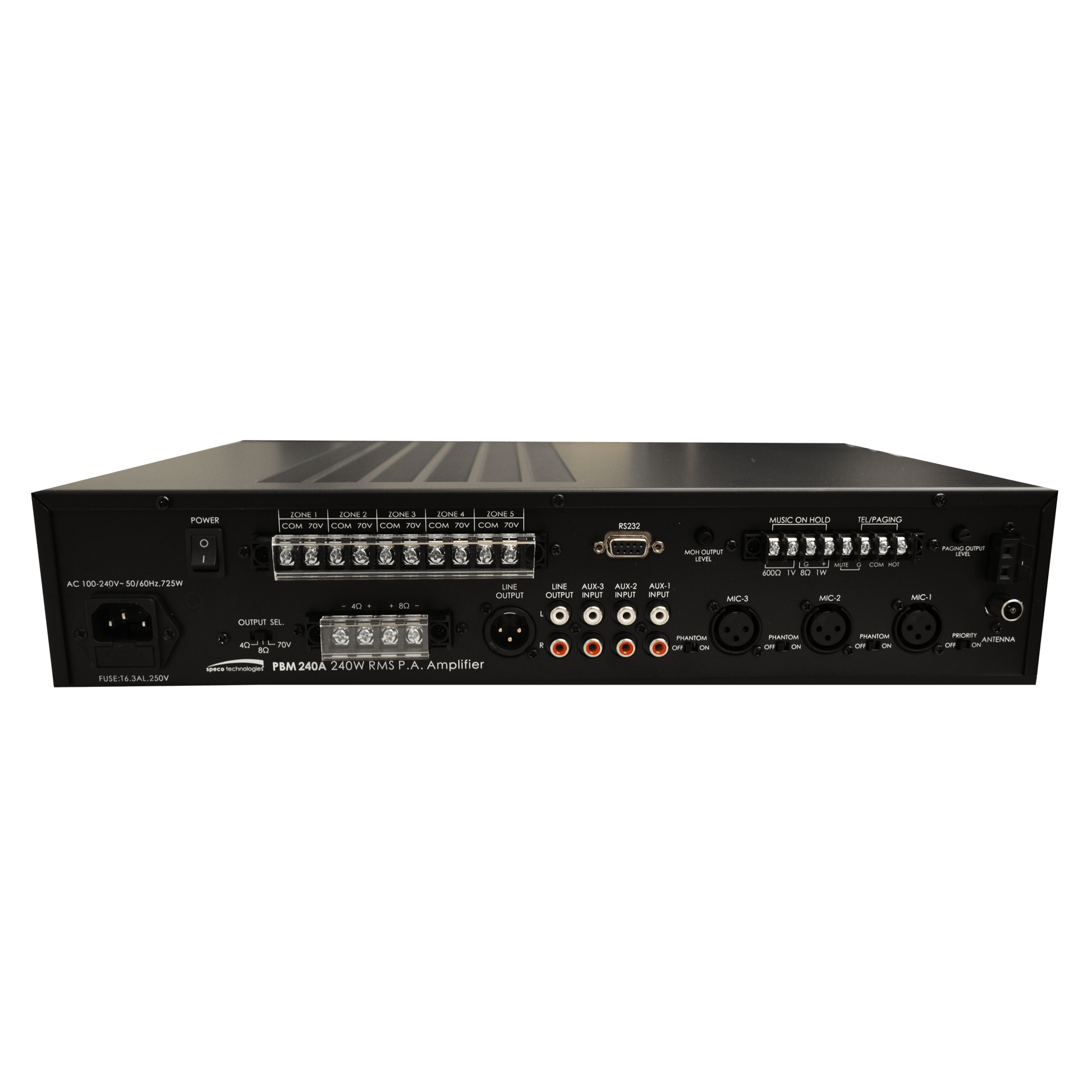 Speco 240W PA Mixer Amplifier with Module Bay (SPE-PBM240A)