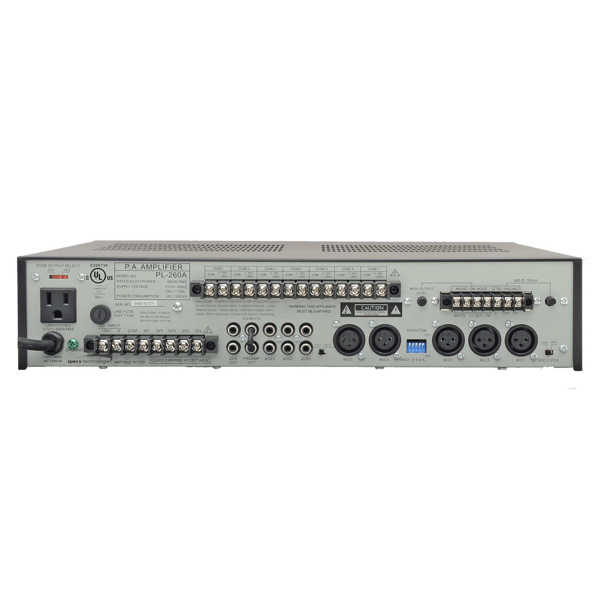 Speco 260 Watt Amplifier (SPE-PL260A)