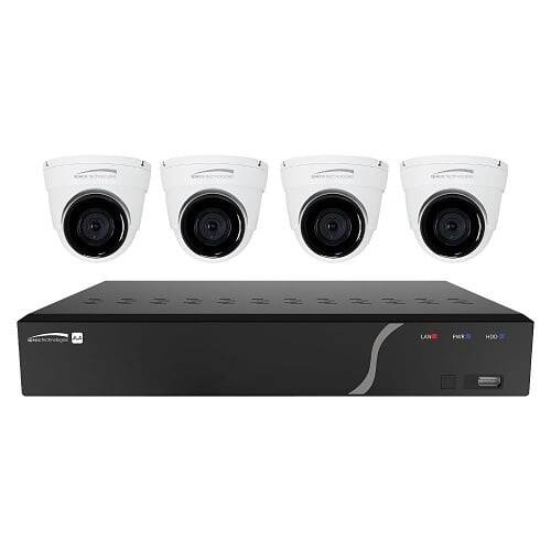 Speco 4channel NVR with 2TB and 4 Digital Deterrent Turret Cameras (SPE-ZIP44T2)