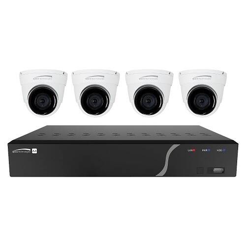 Speco 4channel NVR with 4TB and 4 Digital Deterrent Turret Cameras (SPE-ZIP44T4)