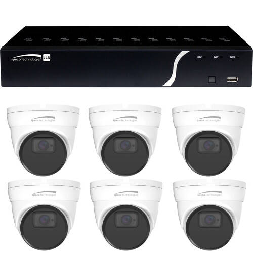 Speco 8 channel 8MP NVR with 4TB HDD & 6 4K Turret Cameras Kit (SPE-ZIP4K8T6)
