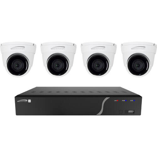 Speco 8 channel NVR with 4TB and 4 Digital Deterrent Turret Cameras (SPE-ZIP84T4)
