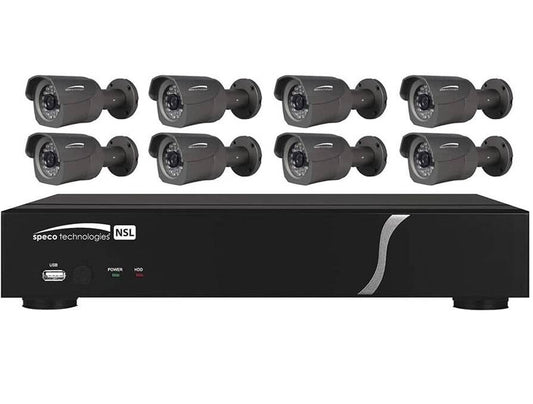 Speco 8 Channel Zip Kit with 8 Bullets, 2T HD (SPE-ZIPL88B2)
