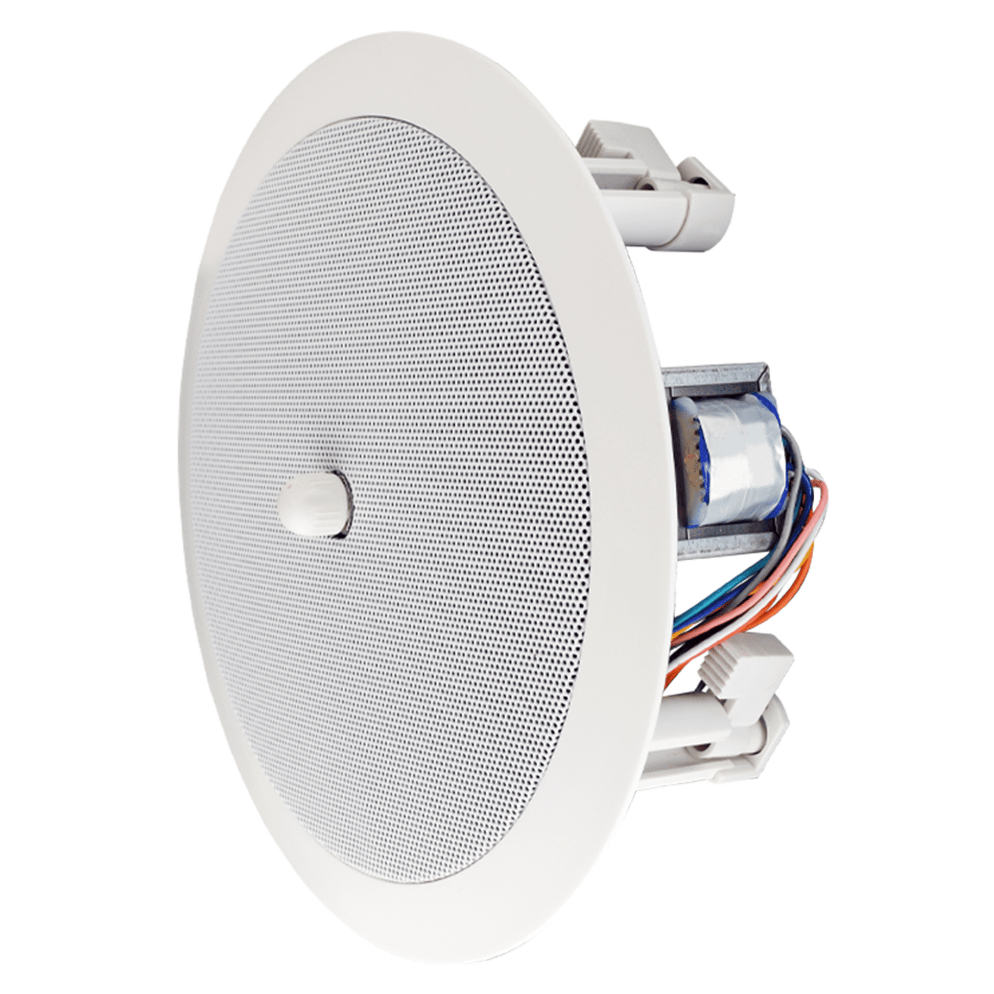 Speco 8 Inch 25V/75V Contractor In-Ceiling Speaker with Volume Control, White (SPE-SPG86TC)