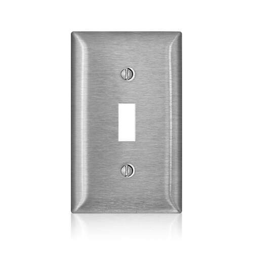 Leviton 1 Gang Non-Magnetic Stainless Steel Toggle Switch Wallplate (SS1-40)