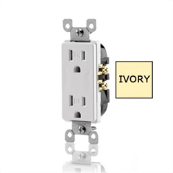 Leviton Decora Tamper Resistant Receptacle 125V 15A Ivory (T5325-I)