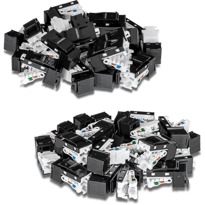 TRENDnet 50 Pack Cat6 RJ-45 Keystone Jack, Black (TC-K50C6BK)
