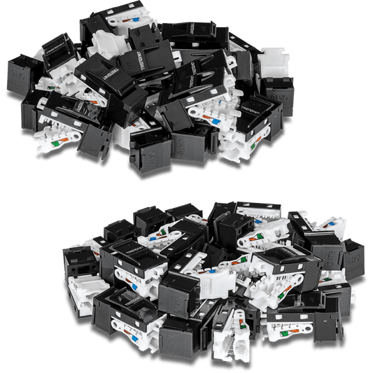 TRENDnet 50 Pack Cat6 RJ-45 Keystone Jack, Black (TC-K50C6BK)