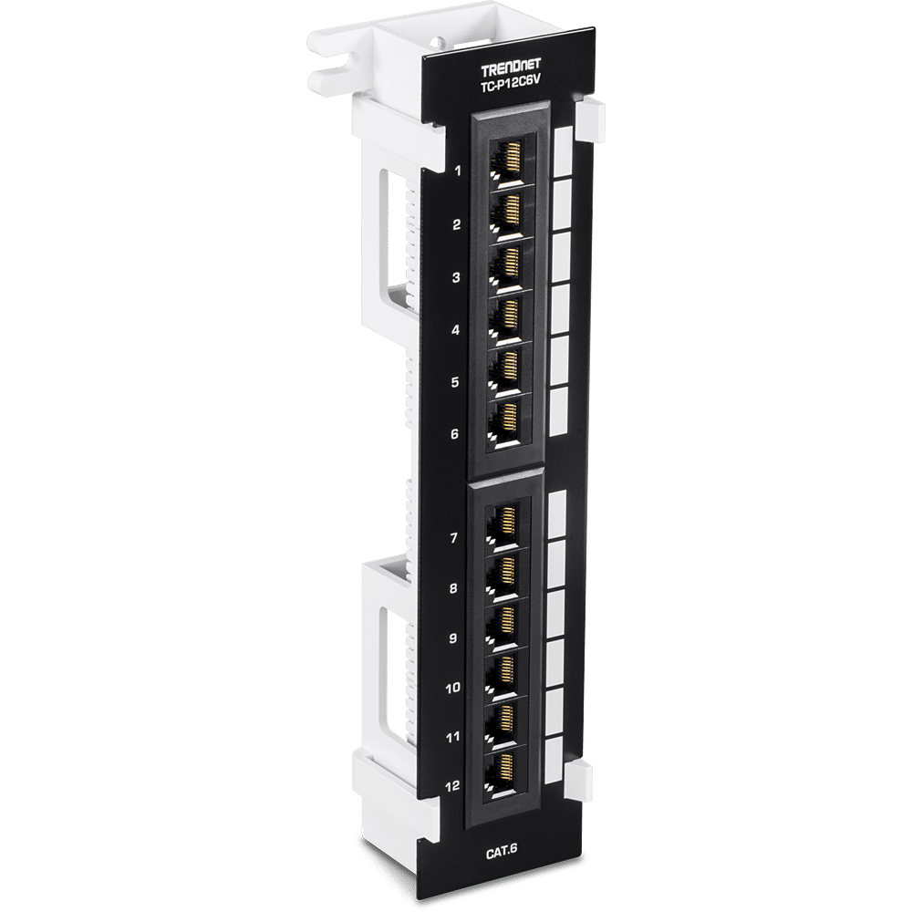 TRENDNet 12 Port Cat6 Unshielded Wall Mount Patch Panel with 89D Bracket (TC-P12C6V)