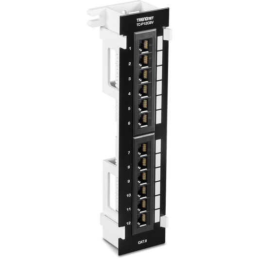 TRENDNet 12 Port Cat6 Unshielded Wall Mount Patch Panel with 89D Bracket (TC-P12C6V)
