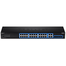 TRENDnet 28 Port Gigabit Web Smart Switch. 24 Gigabit, 4 Shared RJ45/SFP, HIVE (TEG-284WS)