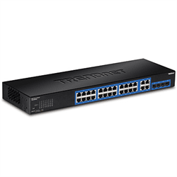 TRENDnet 28 Port Gigabit Web Smart Switch. 24 Gigabit, 4 Shared RJ45/SFP, HIVE (TEG-284WS)