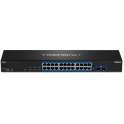 TRENDnet 24 Port Gigabit Switch with 2 x 10 Gig SFP+ Slots (TEG-30262)