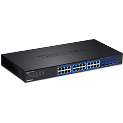 TRENDnet 28 Port Gigabit Web Smart Switch, 24 Gigabit, 4 x 10G SFP+ slots, HIVE (TEG-30284)