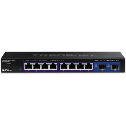 TRENDnet 10 Port Multi Gig 2.5G Web Smart Switch, 8 x 2.5G Ports, 2 SFP+ Slots (TEG-3102WS)