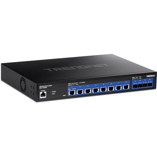 TRENDnet 12 Port 10G Web Smart Switch, 8 10G Ports, 4 SFP+ Slots (TEG-7124WS)