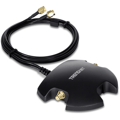 TRENDnet Magnetic Dual Antenna Mounting Base RP-SMA Female w/RP-SMA Male Ext CBL (TEW-LB101)
