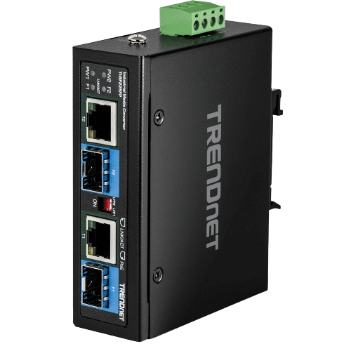 TRENDnet 2-Port Industrial SFP to Gigabit PoE++ Media Converter (TI-BF22SFP)