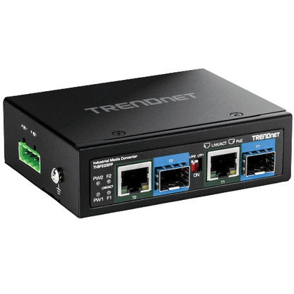TRENDnet 2-Port Industrial SFP to Gigabit PoE++ Media Converter (TI-BF22SFP)