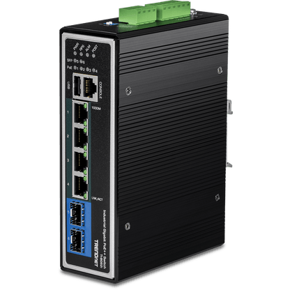 TRENDnet 6 Port Industrial Gigabit L2+ Managed PoE++ DIN-Rail Switch (TI-BG62I)
