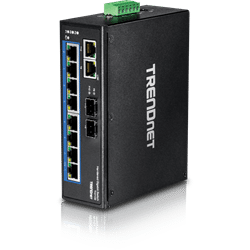 Conmutador industrial Gigabit de riel DIN reforzado de 10 puertos TRENDnet (TI-G102)