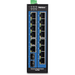 TRENDnet 16 Port Industrial Gigabit DIN Rail Switch (TI-G162)