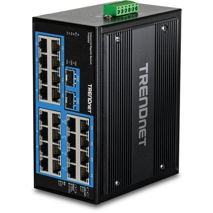 TRENDnet 26-Port Hardened Industrial Gigabit DIN-Rail Switch, 24 Gig, 2 Gig SFP (TI-G262)