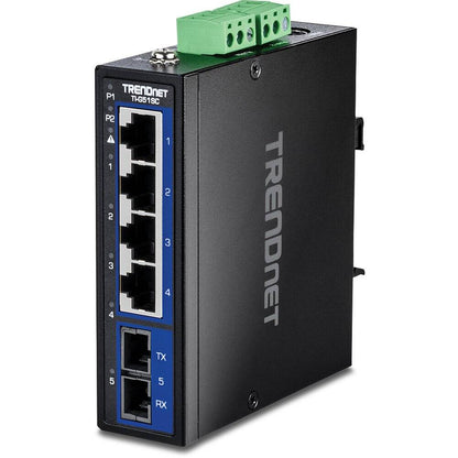 TRENDnet 5-Port Hardened Industrial Gigabit DIN-Rail Switch, 4 Gig, 1 Gig SC (TI-G51SC)