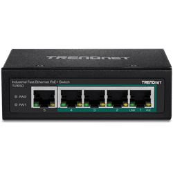 TRENDnet 5 Port Industrial Fast Ethernet PoE+ DIN Rail Switch (TI-PE50)