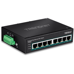 TRENDnet 8 Port Industrial Fast Ethernet PoE+ DIN Rail Switch (TI-PE80)