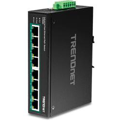 TRENDnet 8 Port Industrial Fast Ethernet PoE+ DIN Rail Switch (TI-PE80)