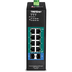 TRENDnet 10 Port Industrial Gigabit L2 Managed PoE+ DIN Rail Switch (TI-PG102I)