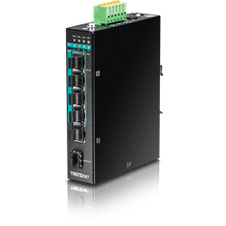 TRENDnet 5 Port Hardened Industrial Gigabit PoE+ DIN Rail Switch (TI-PG541)