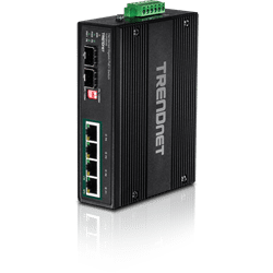 TRENDnet 6 Port hardened Industrial Gigabit PoE+ Switch /w 2 SFP w/Voltage Boost (TI-PG62B)