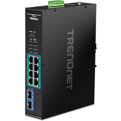 TRENDnet 10 Port Industrial Gigabit PoE+ DIN-Rail Switch -20° to -65°C (TI-PGM102)