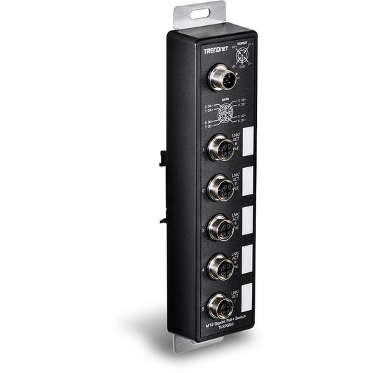 TRENDnet 5-Port Industrial EN50155 M12 Gigabit PoE+ Railway Switch (TI-XPG50)