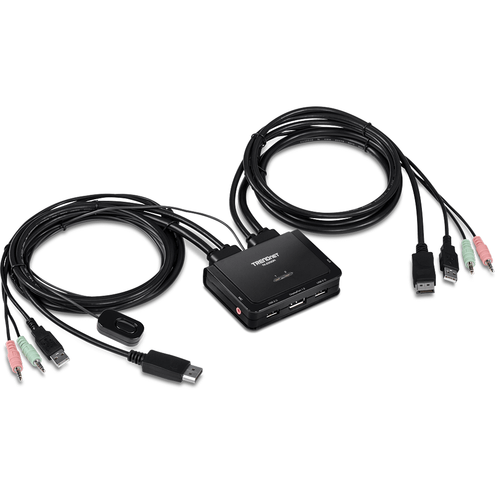 Conmutador KVM DisplayPort 4K de 2 puertos TRENDNet (TK-220DPI)