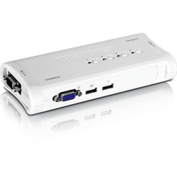 TRENDnet 4 Port USB KVM Switch Kit (Include 4 x KVM Cables) (TK-407K)