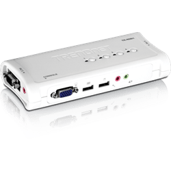 Kit de conmutador KVM USB de 4 puertos TRENDnet con audio (incluye 4 cables KVM) (TK-409K)