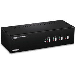 Conmutador KVM DisplayPort de 4 puertos para dos monitores TRENDnet (TK-440DP)