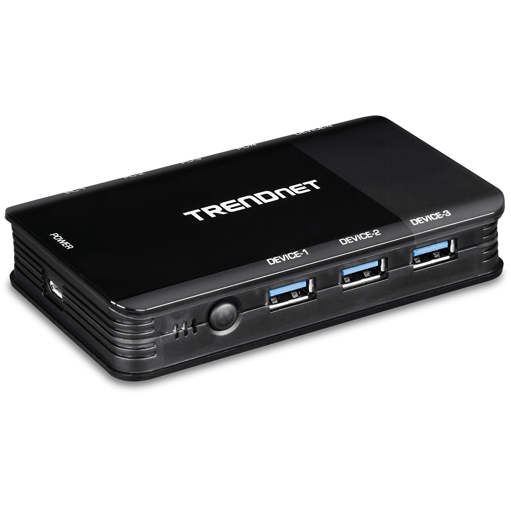Conmutador compartido USB 3.1 de 4 puertos para computadora TRENDNet 4 (TK-U404)