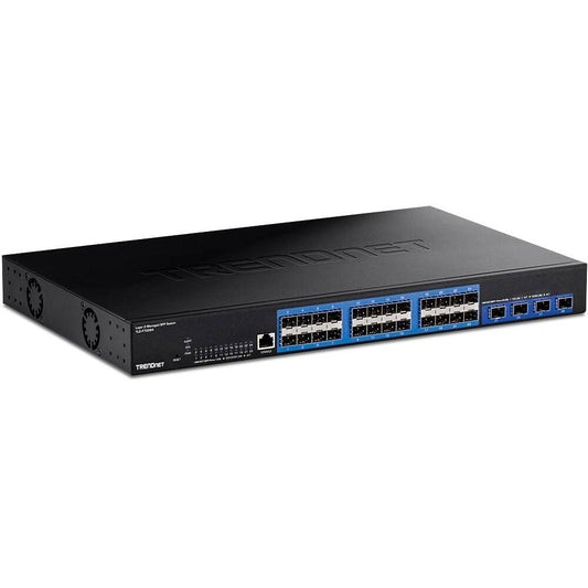 TRENDnet 28-Port Layer 2 Managed SFP Switch with 10G SFP+ Ports (TL2-F70284)